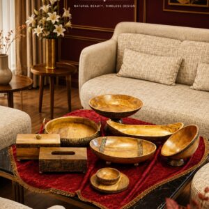 سرویس 8 آیتمی ظروف چوب انبه دسته و پایه فلزی هندی وارداتی 1 ، برند نیوسان